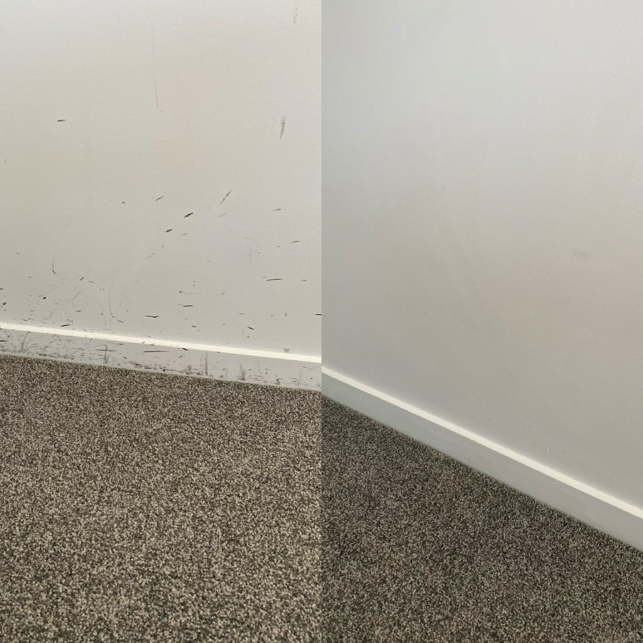 Skirting boards before and after end of tenancy clean